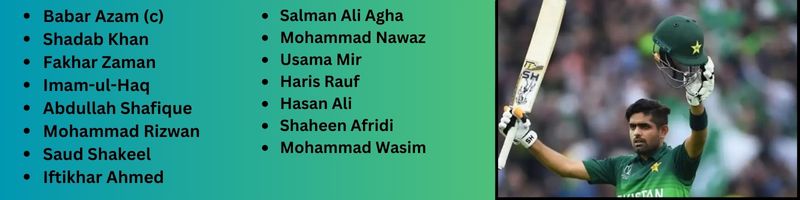Pakistan squad for ICC Men's ODI World Cup 2023